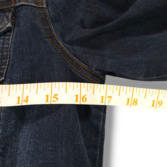 EUC Wax Jean Classic Basic Button Down Denim Crop Jean Jacket Sz. S Dark Denim - Picture 8 of 11